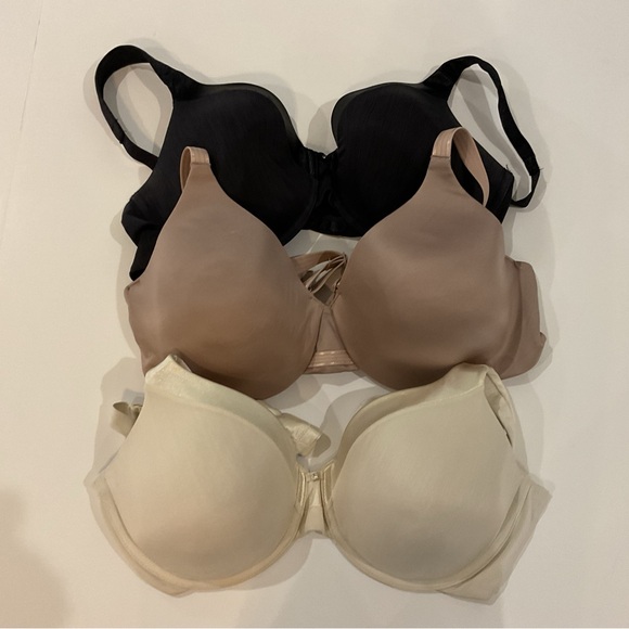 Vanity Fair Other - Vanity Fair Three-Pack Smooth T-Shirt Bras — Black, Taupe, Cream